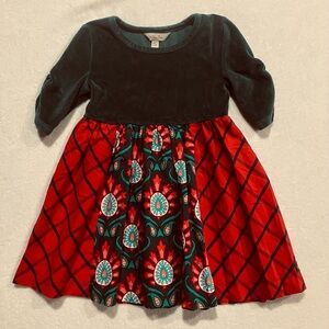 Matilda Jane Holiday In The Spirit Velvet Dress Size 4 Christmas- Ships Same Day